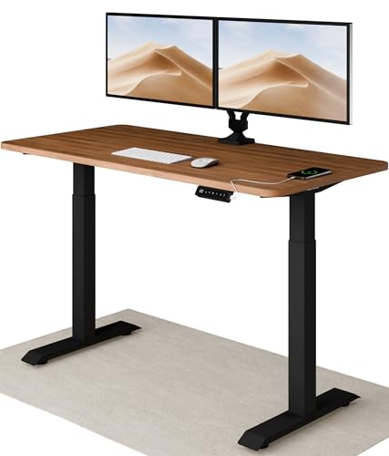 Desktronic Höhenverstellbarer Schreibtisch 140x70 cm - Stabiler Schreibtisch Höhenverstellbar Elektrisch - Standing Desk mit Touchscreen und Integrierten Ladesteckern von Desktronic