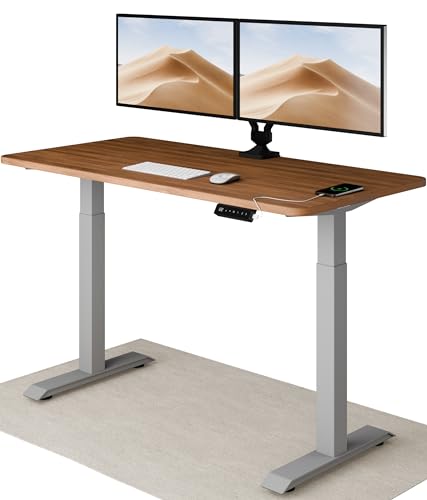 Desktronic Höhenverstellbarer Schreibtisch 140x70 cm - Stabiler Schreibtisch Höhenverstellbar Elektrisch - Standing Desk mit Touchscreen und Integrierten Ladesteckern von Desktronic