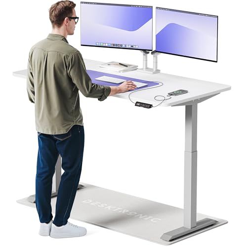 Desktronic Homeone Höhenverstellbarer Schreibtisch 160 × 80 cm – Elektrischer Schreibtisch Mit Zwei Elektrischen Motoren, Touchscreen-Steuerung Und Integrierten USB-a- Und USB-c-ladeanschlüssen von Desktronic