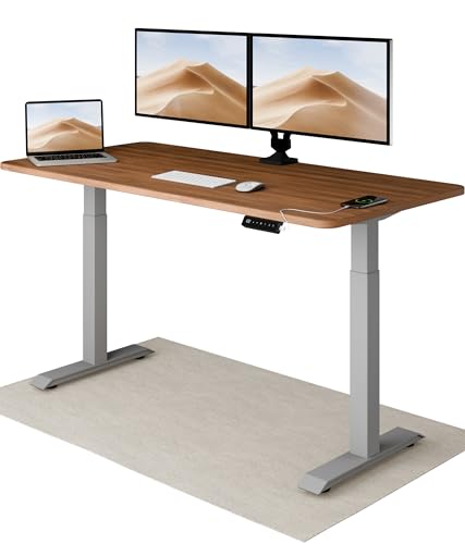 Desktronic Höhenverstellbarer Schreibtisch 160x80 cm - Stabiler Schreibtisch Höhenverstellbar Elektrisch - Standing Desk mit Touchscreen und Integrierten Ladesteckern von Desktronic