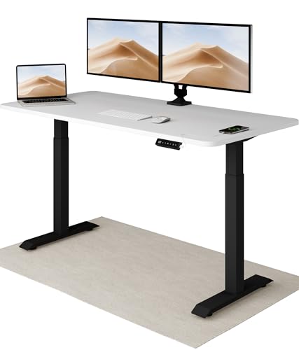 Desktronic Höhenverstellbarer Schreibtisch 160x80 cm - Stabiler Schreibtisch Höhenverstellbar Elektrisch - Standing Desk mit Touchscreen und Integrierten Ladesteckern von Desktronic