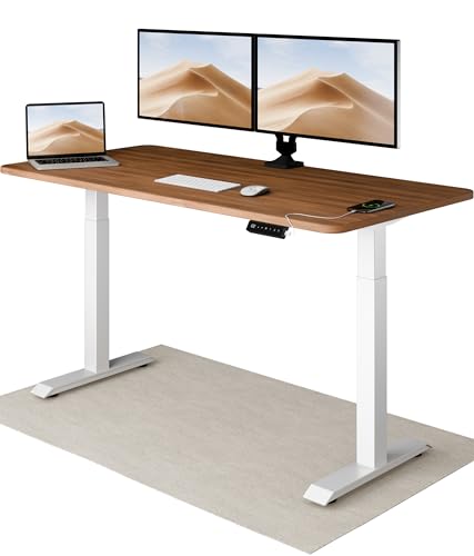 Desktronic Höhenverstellbarer Schreibtisch 160x80 cm - Stabiler Schreibtisch Höhenverstellbar Elektrisch - Standing Desk mit Touchscreen und Integrierten Ladesteckern von Desktronic