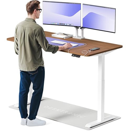 Desktronic Homeone Höhenverstellbarer Schreibtisch 160 × 80 cm – Elektrischer Schreibtisch Mit Zwei Elektrischen Motoren, Touchscreen-Steuerung Und Integrierten USB-a- Und USB-c-ladeanschlüssen von Desktronic