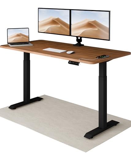 Desktronic Höhenverstellbarer Schreibtisch 160x80 cm - Stabiler Schreibtisch Höhenverstellbar Elektrisch - Standing Desk mit Touchscreen und Integrierten Ladesteckern von Desktronic