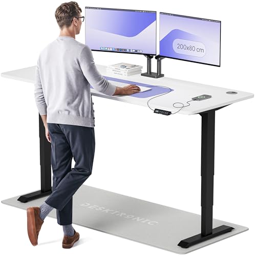 Desktronic Höhenverstellbarer Schreibtisch (200x80cm) - Schreibtisch Höhenverstellbar Elektrisch mit Flüsterleisem Dual-Motor & Touchscreen - Hohe Tragfähigkeit - Stehtisch HomePro von Desktronic