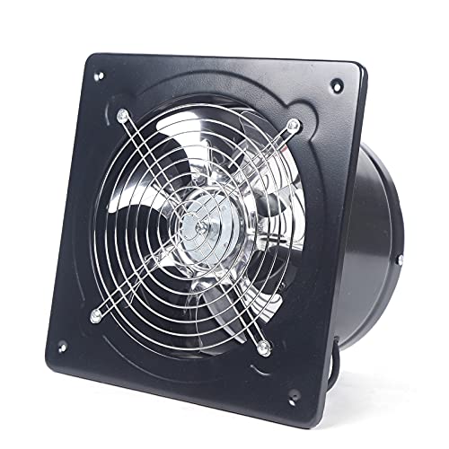 25 * 25 * 15cm Schwarz Axial Industrie Ventilator 200mm Gebläse Lüfter Wand Fenster Abluftventilator, 80 W, 60 dB Geräusch, für Entlüftung, Belüftung, Luftzirkulation von Desnysmf