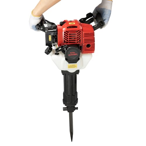 52CC 2 Takt Benzinhammer Abbruchhammer Stemmhammer Meißelhammer Schlaghammer Multifunktionale Handheld Spitzhacke Sämling Grabmaschine Baumgrabungsmaschine Tragbarer Bagger(Eine Spitze,Eine Flache) von Desnysmf