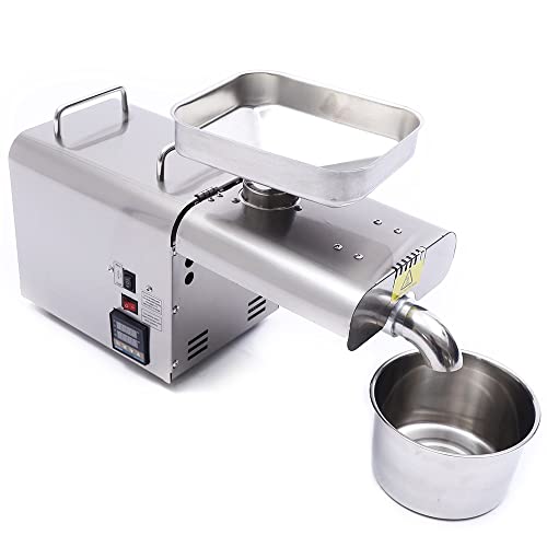 750W Ölpresse Maschine AUTOMATISCHE Ölmühle Öl Extraktion Expeller Edelstahl, Öl-Extraktionsrate 98% mit Vier Bodenfüße und Vergrößerte Einfüllöffnung, Silber, 50 * 18 * 30cm 750W Ölpresse Maschine AUTOMATISCHE Ölmühle Öl Extraktion Expeller Edelstahl, Öl-Extraktionsrate 98% mit Vier Bodenfüße und Vergrößerte Einfüllöffnung, Silber, 50 * 18 * 30cm von Desnysmf