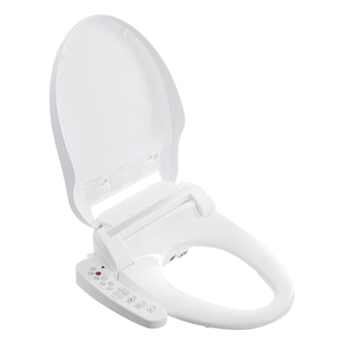 Bidet Sitz Smart Dusch WC Bidet Aufsatz Toilettensitz mit Bidet Einsatz Elektrisch Gewärmter mit LED-Nachtlicht, Weiß von Desnysmf