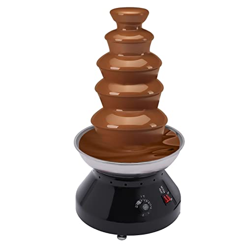 Schokoladenbrunnen Schokobrunnen Schokofontäne Fondue Schokofondue Elektrisch Schokoladen Schmelzmaschine Schokoladen Schokoladenbrunnen mit Anti-Rutsch Fußmatten und Reinigungsbürste, 3000ml von Desnysmf