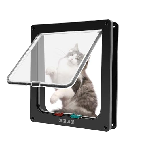 Schwarz Wandmontage Katzenklappe Freilauftür Türmontage Katzentür Cat Door Insektenschutz Türrahmen Einfache Installation Katzentür Haustiertür mit Klarsicht-Klappe, 28,5 × 24,5 × 5,5 cm Schwarz Wandmontage Katzenklappe Freilauftür Türmontage Katzentür Cat Door Insektenschutz Türrahmen Einfache Installation Katzentür Haustiertür mit Klarsicht-Klappe, 28,5 × 24,5 × 5,5 cm von Desnysmf