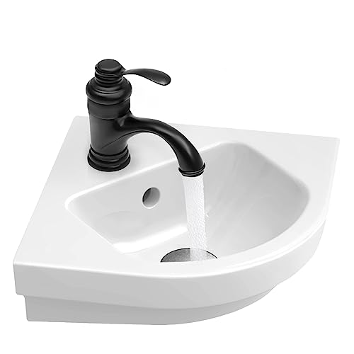 Wasserhahn Bad Schwarz, Waschtischarmatur Retro, Mischbatterie Waschbecken Armatur, Badarmatur Messing Nostalgie für Badezimmer, Wassersparender Sprudler von Desnysmf