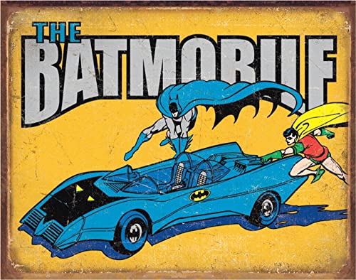 DC Comics Blechschild The Batmobile 42.5x32cm. Offiziell lizenziert von Desperate Enterprises