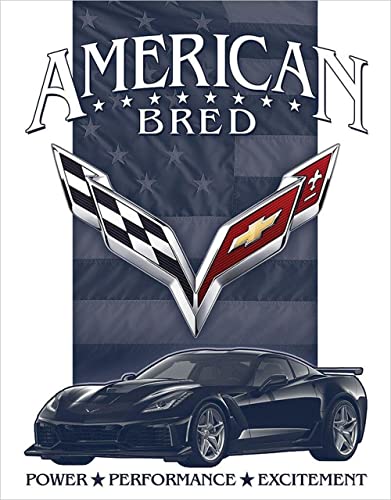 Desperate Enterprises American Bred – Corvette Blechschild – Nostalgisches Vintage Metall Wanddekoration – Made in USA von Desperate Enterprises