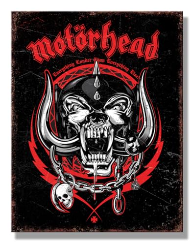Desperate Enterprises Motorhead Louder Blechschild - Rockband Wandkunst - Nostalgische Vintage Metallschilder - Made in USA von Desperate Enterprises