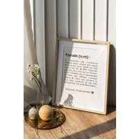 Anpassbares Paten-Definitionsplakat, Anpassbares Paten-Geschenk, Paten-Ankündigung von Dessinemoiunsouvenir