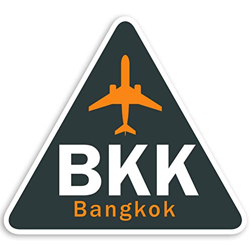 2 x 10 cm BKK Bangkok Flughafen Vinyl-Aufkleber Thailand Gepäckaufkleber #31249 (10 cm breit) von Destination Vinyl Ltd