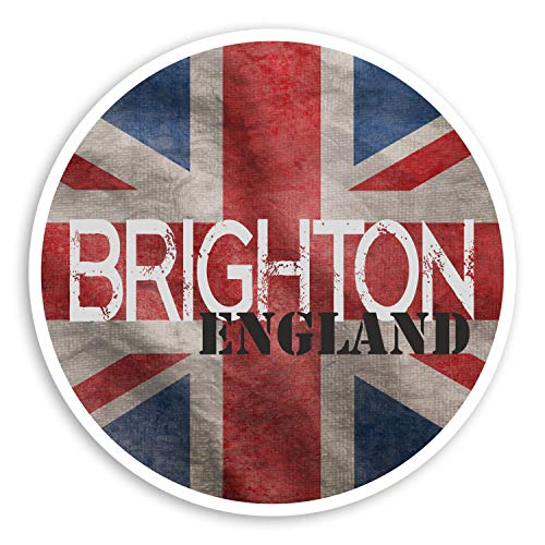 2 x 10 cm Brighton England Vinyl-Aufkleber – UK GB Flagge Gepäckaufkleber #30565 (10 cm breit) von Destination Vinyl Ltd