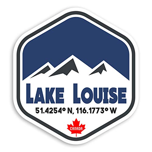 2 x 10 cm Lake Louise Canada Vinyl-Aufkleber Ski Snowboard Gepäck Aufkleber #31224 (10 cm hoch) von Destination Vinyl Ltd