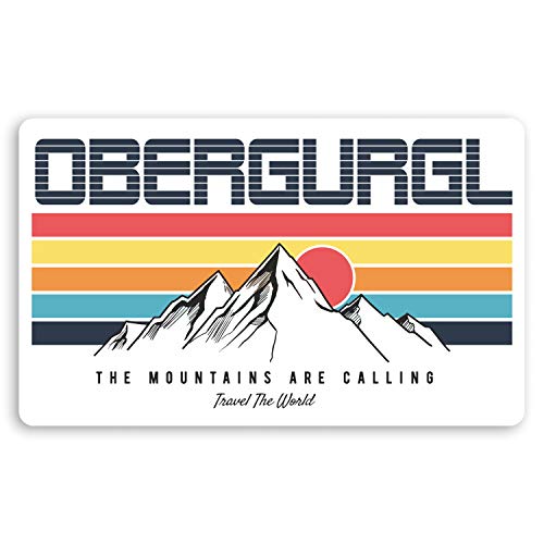 2 x 10 cm Obergurgl Österreich Vinyl Aufkleber Ski Snowboard Gepäck Aufkleber #30334 (10 cm breit) von Destination Vinyl Ltd