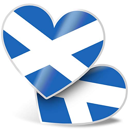2 x Herz-Aufkleber 7,5 cm – Schottische Flagge Schottland Großbritannien Laptop Tablet Gepäck Scrapbook #15675 von Destination Vinyl Ltd