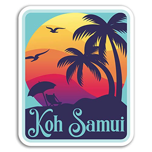 Koh Samui Vinyl-Aufkleber, Thailand, 10 cm, 2 Stück von Destination Vinyl Ltd