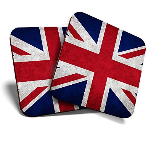 Untersetzer, quadratisch, glänzend, für jeden Tischtyp – Union Jack Flagge GB UK England #2240 von Destination Vinyl Ltd