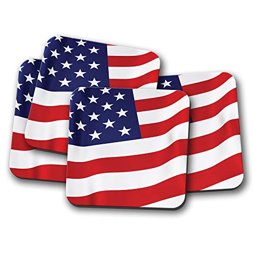 Untersetzer mit USA-Flagge – Amerika Stars and Stripes Freedom States-Geschenk #15623 von Destination Vinyl Ltd