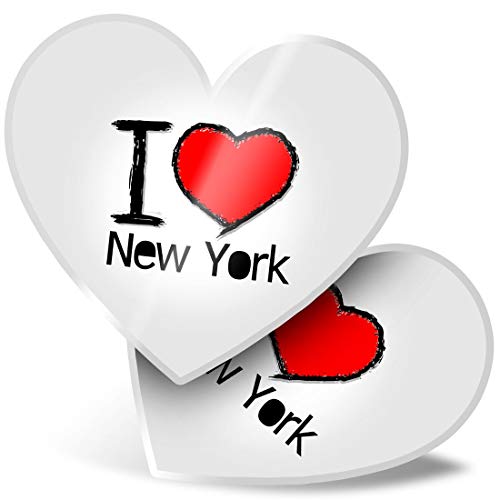 7752 Aufkleber in Herzform mit Aufschrift "I Love New York NYC America" für Laptops, Tablets, Gepäck, Scrapbooking, Kühlschrank, 2 Stück von Destination Vinyl Ltd