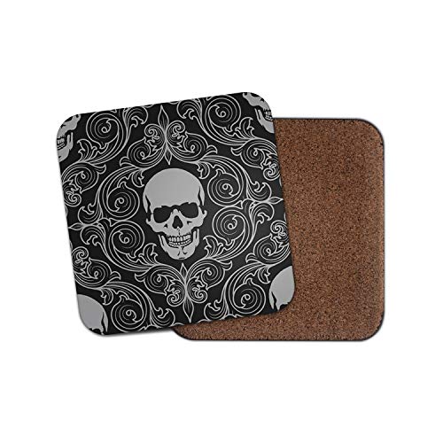 #12804 Untersetzer mit Totenkopf-Motiv, Halloween-Muster, Tattoo, Vater, Onkel von DestinationVinyl