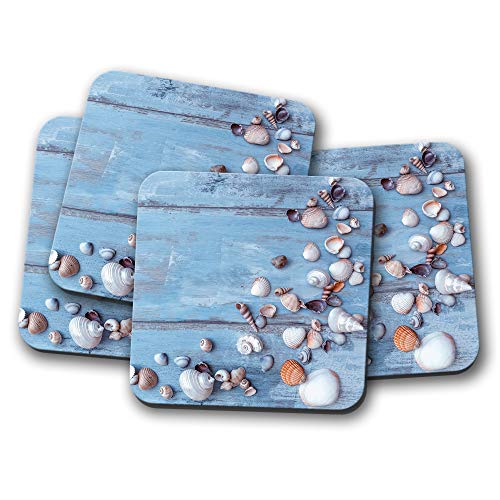 #14901 Untersetzer mit Muscheln, 4 Stück von DestinationVinyl