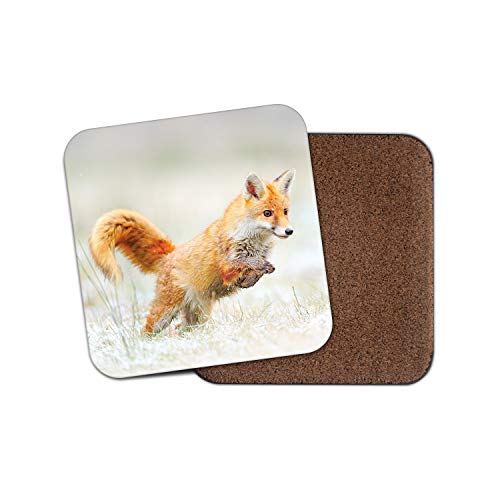 #15478 Untersetzer, Motiv: Jagd Ingwer Fuchs – Wildlife Nature Wild Fun Animals Mädchen Geschenk von Destination Vinyl Ltd