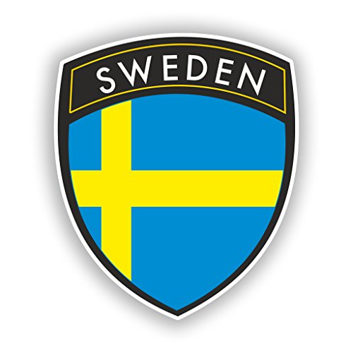 2 x 10 cm/100 mm Schweden Flagge Design Vinyl Aufkleber Reise Gepäck # 10629 von DestinationVinyl