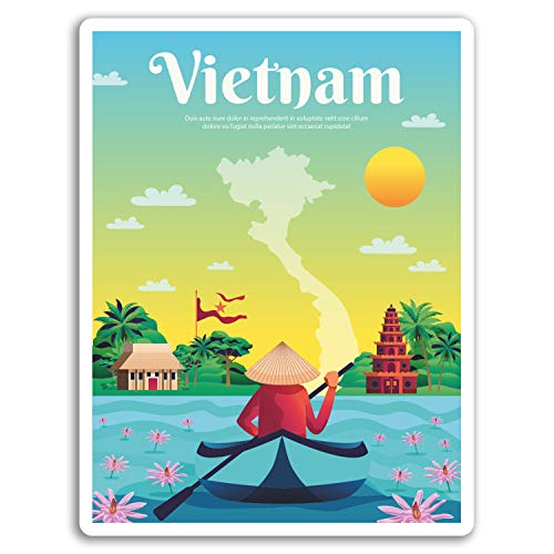 2 x 10 cm Vietnam Vinyl Aufkleber - Asien kühle Reise-Aufkleber Laptop Gepäck # 17307 (10 cm groß) von DestinationVinyl