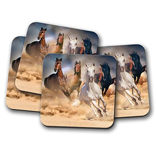 #8532 Untersetzer, Motiv: Pferde mit wildem Mustang, 4 Stück von DestinationVinyl