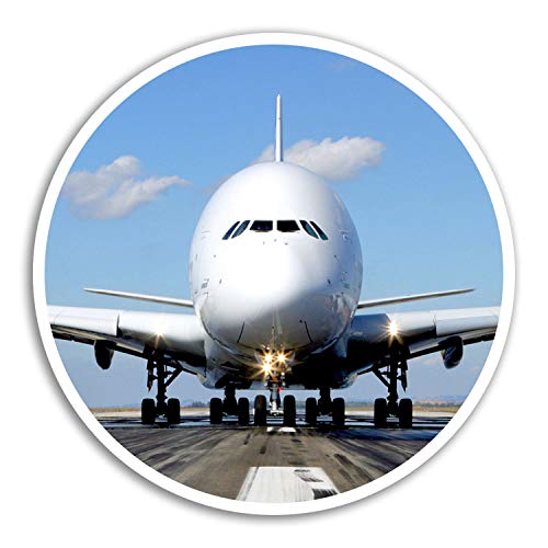 DestinationVinyl 2 x 10 cm Airbus A380 Vinyl-Aufkleber - Flugzeug Jet-Aufkleber Gepäck Laptop # 8108 (10 cm breit) von DestinationVinyl