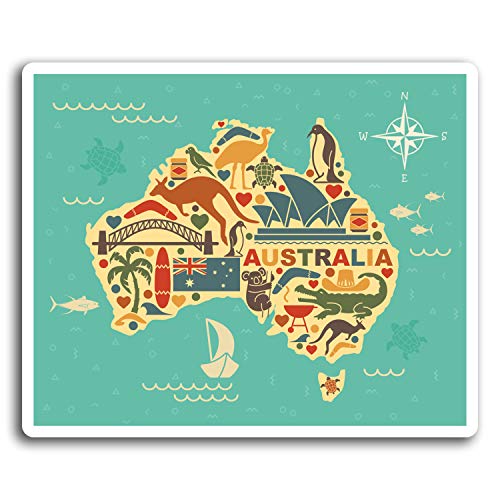 DestinationVinyl 2 x 10cm Australien Karte Kühle Vinyl-Aufkleber - Aufkleber Laptop Gepäck Geschenk # 19333 (10 cm breit) von DestinationVinyl