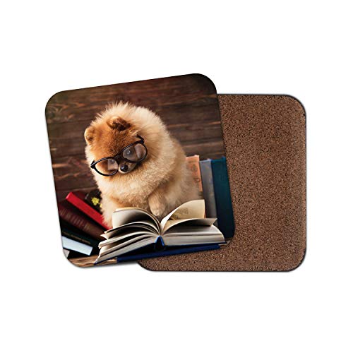 Untersetzer mit Buchwurm-Motiv – Welpe Zwerg Chow Chow Mädchen niedliches lustiges Geschenk Platzset #14640 von DestinationVinyl