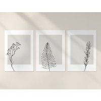 3 X Beige Floral Posters - Elegante Pflanzen Trio Von Drucken Portrait Poster Kunstwerk Kunst Feature Foto Dekoration Wand Dekor | A4 A3 Geschenk von DestinationVinylLtd