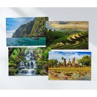 Set Mit 4 Drucken - 15, 2 X 10, 2 cm Thailand, Sehenswürdigkeiten, Reisen, Abenteuer, Wanddekoration, Collage, Poster, Foto, Kleines Schlafzimmer von DestinationVinylLtd