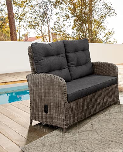 Destiny 2-Sitzer Gartensofa Merano, Rückenlehne verstellbar, Vintage grau von Destiny