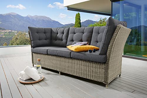 Destiny 3er Loungesofa Palma Natur Meliert Lounge Sofa Gartensofa Dininglounge von Destiny