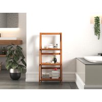 Destiny Ablageregal "SPA & LIVING", Standregal mit 3 Ablagefächer, 46x34 x 34 x 103 cm Teak von Destiny