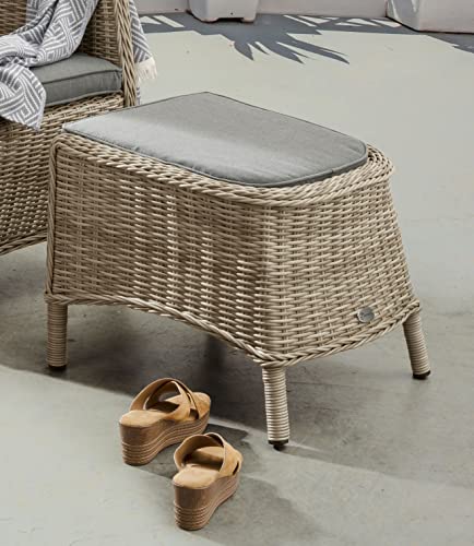 Destiny CORREDA Fußhocker Loungehocker Beinauflage beige/weiß,inkl. Kissen von Destiny