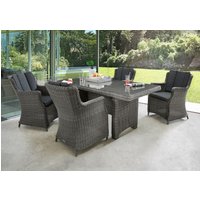 Destiny Garten-Essgruppe "LUNA", (Set, 13 tlg.), Polyrattan, 4 Sessel, Tisch 165x90x75 cm, inkl. Auflagen von Destiny