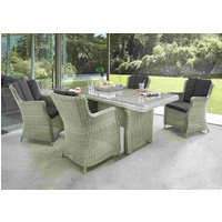 Destiny Garten-Essgruppe "LUNA", (Set, 13 tlg.), Polyrattan, 4 Sessel, Tisch 200x100x75 cm, inkl. Auflagen von Destiny