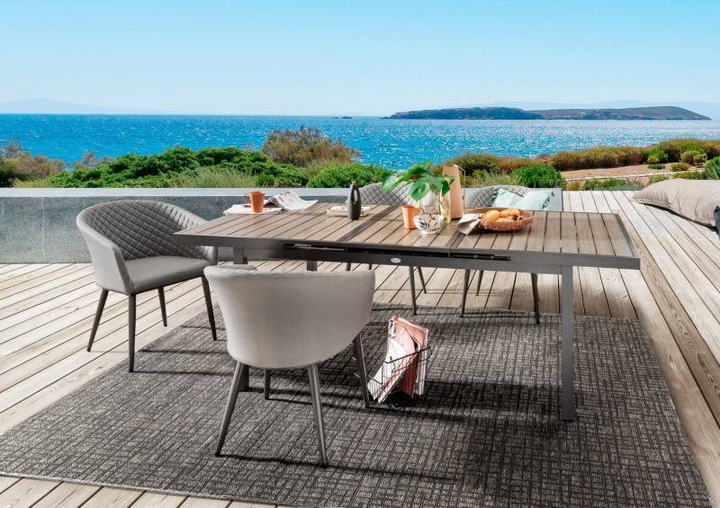 Destiny Garten-Essgruppe MODENA IMOLA, (5-tlg., 4x Sessel, 1x Tisch), Aluminium, Olefin, Polywood von Destiny