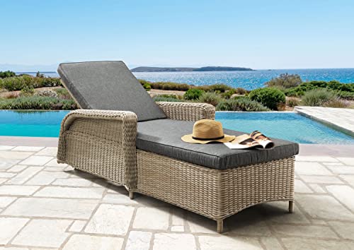 Destiny Gartenliege CASA 202x83x58cm inkl. Auflage, Polyrattan, Natur meliert von Destiny