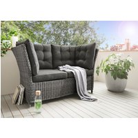 Destiny Gartenlounge-Bank "PALMA", (1x 2er Bank, inkl. Auflagen), Polyrattan, Aluminium von Destiny