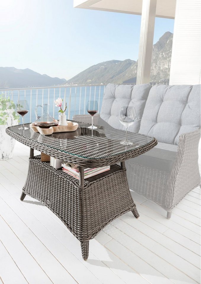 Destiny Gartentisch CASA MERANO, (120x66x77cm), Aluminium, Polyrattan von Destiny